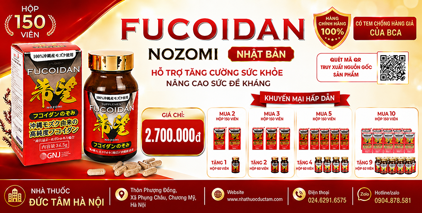 Quảng cáo Fucoidan Nozomi Hộp 150 viên